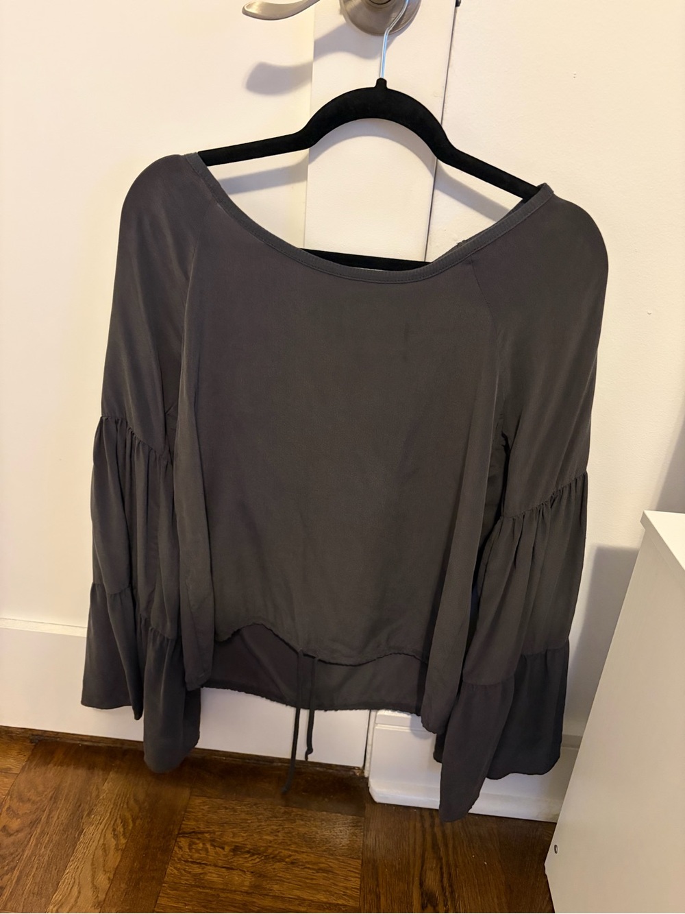 Chaser Charcoal Gray Peasant-Sleeve Tunic
